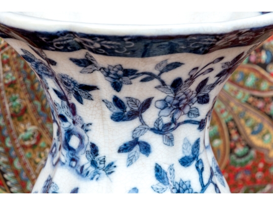 Pair Of Decorative Blue And White Porcelain Vases