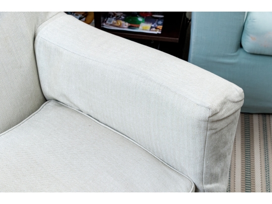 Custom Upholstered Club Chair With Ottoman