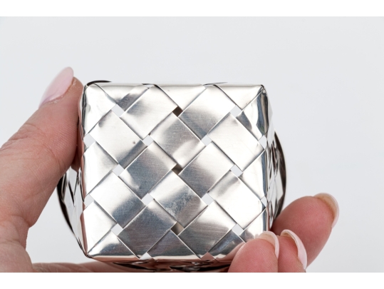 Cartier Hand- Made Sterling Silver Small Basket    1.585 Ozt. 