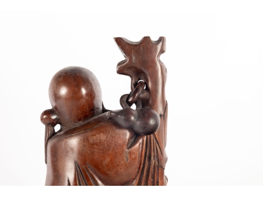 Chinese Carved Wood Figure Of Shou Lao