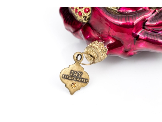 Jay Strongwater Glass Rose Form Ornament 