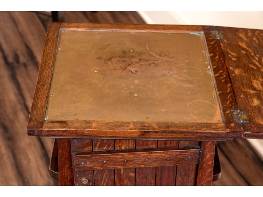 Antique Arts & Crafts Oak Cellarette