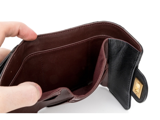 Chanel Matelasse Black Leather Wallet, With Box