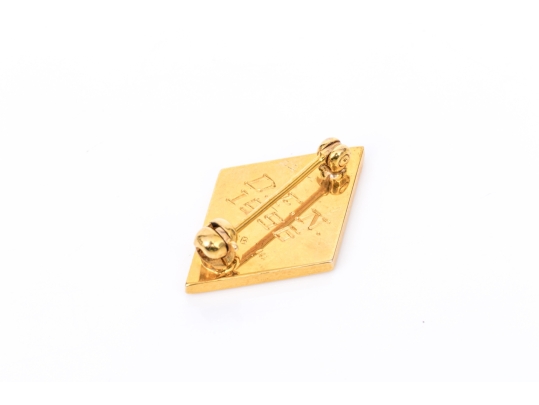 14k Yellow Gold Striking SD Initialled Enamel Pin