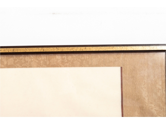 Large Chinese Ink And Watercolor Painting Of Birds On A Branch