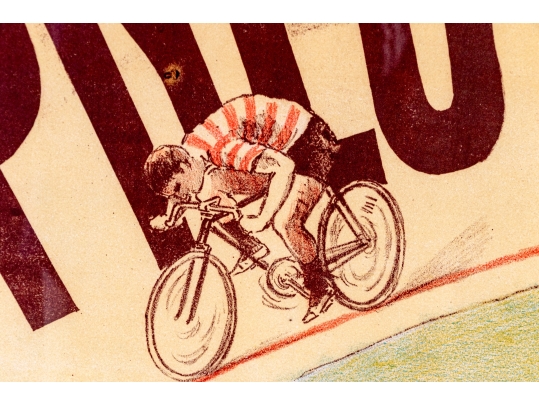 Large 1910 Pneu Hutchinson Cycles Pradere Riberac Poster