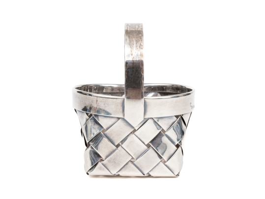Cartier Hand- Made Sterling Silver Small Basket    1.585 Ozt. 