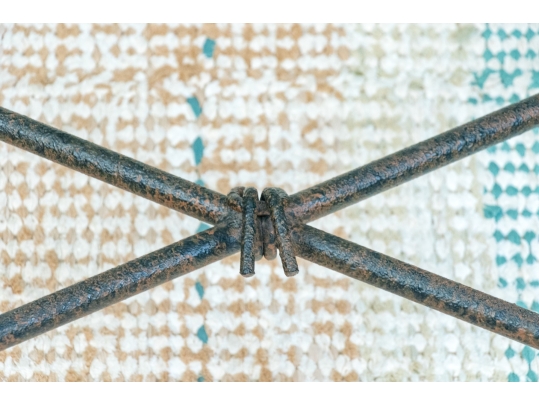 Giacometti Style Industrial Chic Glass Top Cocktail Table