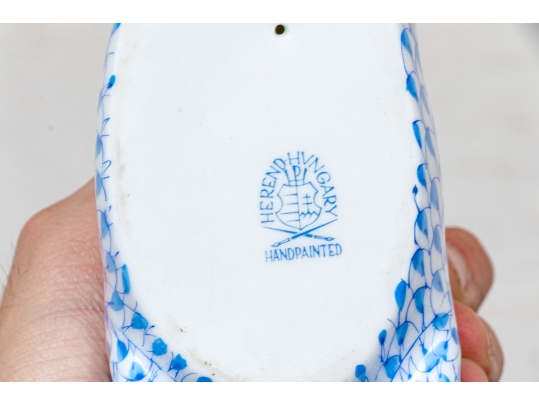 Vintage Herend Blue Fishnet Sea Lion