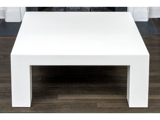 Jonathan Adler White Laquered Cocktail Table