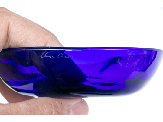 Elsa Perretti For Tiffany & Co. Cobalt Blue Art Glass Trinket Box