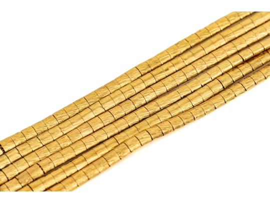 14k Yellow Gold Fun Vintage Flexible Multi Strand Omega Style Bracelet