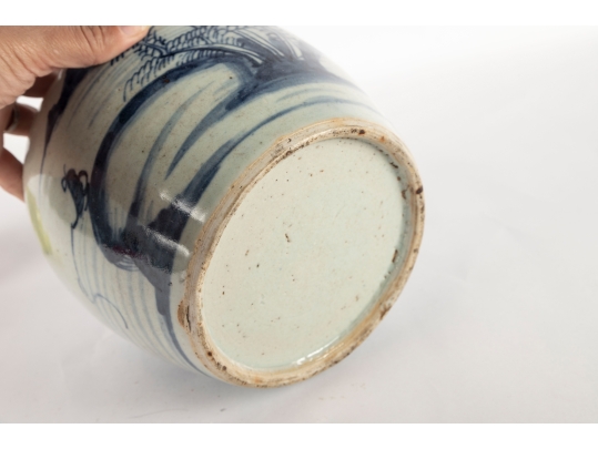 Antique Chinese Blue And White Porcelain Jar