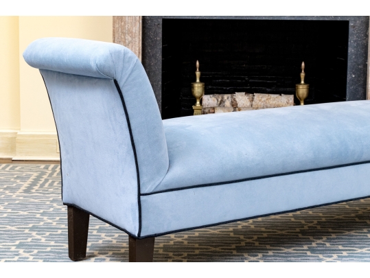 Custom Upholstered Bed End Or Window Bench With Flared Arms