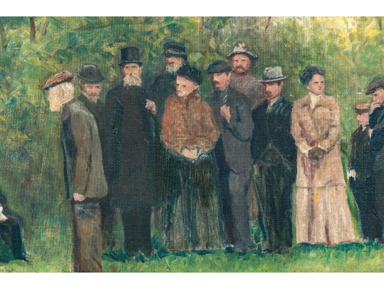Rossiter Snyder Oil On Canvas Painting, Gathering In A Forest