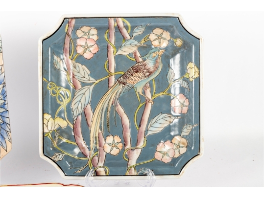 Group Of Three Decorative Enamel Porcelain Plates