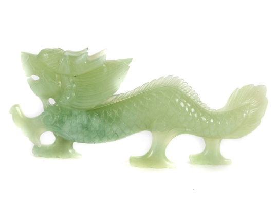 Nephrite Jade Carved Dragon Figurine
