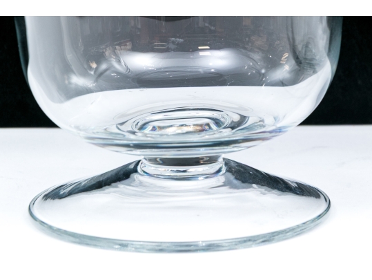 A Substantial Pair Of Simon Pearce Style Footed Glass Hurricanes