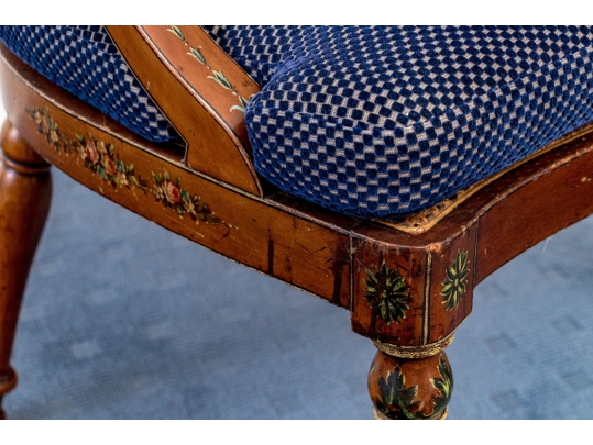 Adams Style Shield Back Painted Armchair