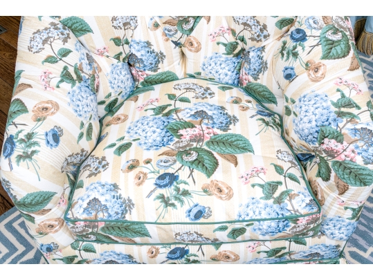 Custom Upholstered Tub Back Accent Lounge Chair