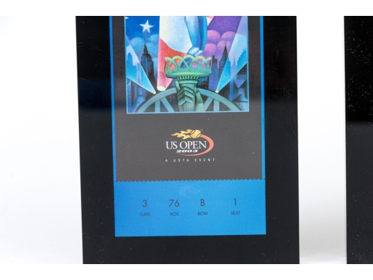 Framed US Open Tennis Tournament Tickets, 2003-2005