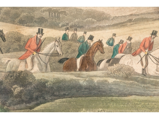 19th Century English Equestrian Color Engraving, Moore's Tally Ho: To The Sports, The Noble Tips