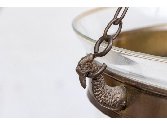 Pair Of Vintage Glass Bell Jar Form Fixtures