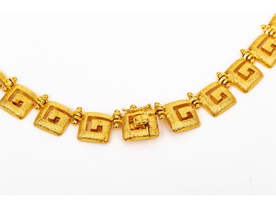 18k Yellow Gold Fabulous Vintage Brushed 