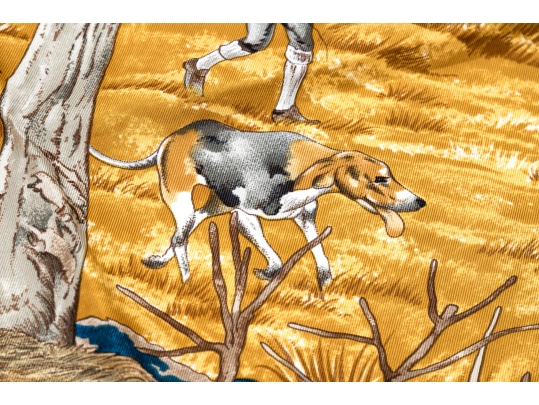 Hermès Fabulous Chasse Au Bois Woodland Scene Silk Scarf