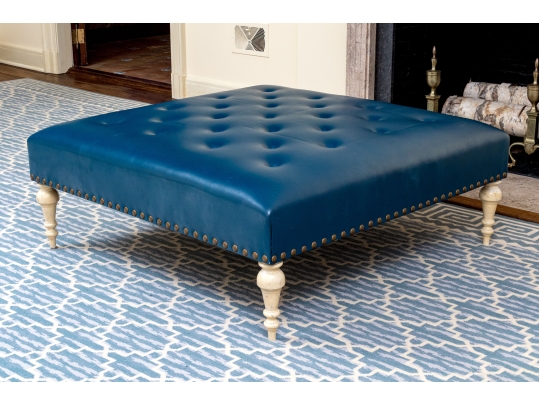Oversized Leather Upholstered Ottoman