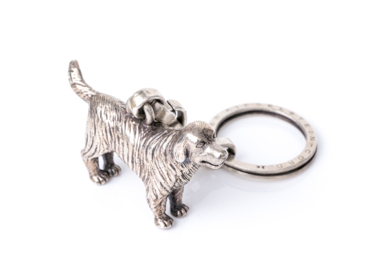 Kieselstein-Cord Sterling Silver Adorable Dog Key Chain