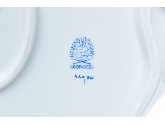 Herend Hungary Hand-Painted Porcelain Dessert Plate,  Rothschild Bird (RO) Pattern