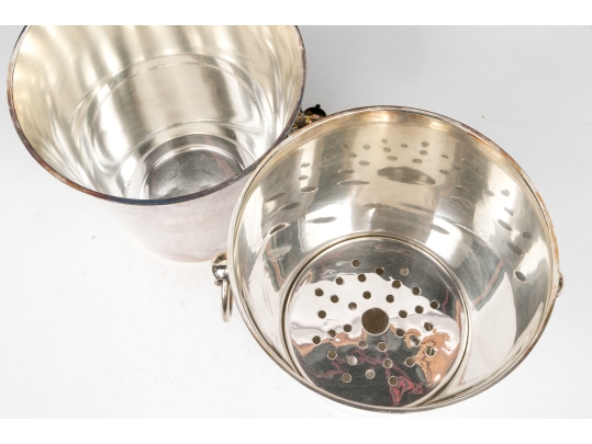Pair Of Quality Silver Plated Ice Coolers With Loose Ring Handles
