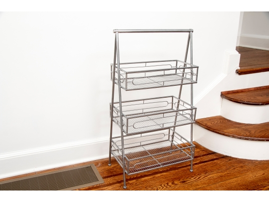 Free Standing Metal Three Tier Basket 