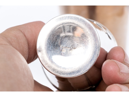 Three Silverplate Tumblers: Asprey, Christofle & Dior