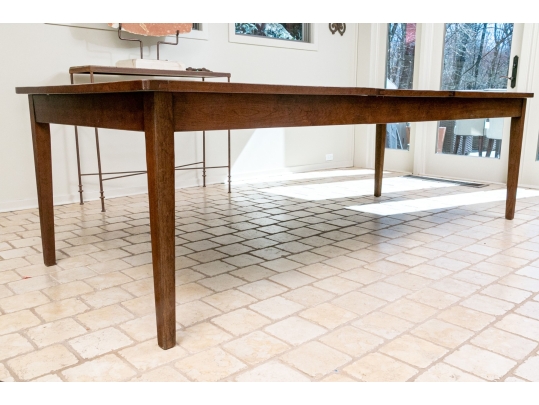 Handsome 8' Plank Top Rustic Dining Table - With Leaf