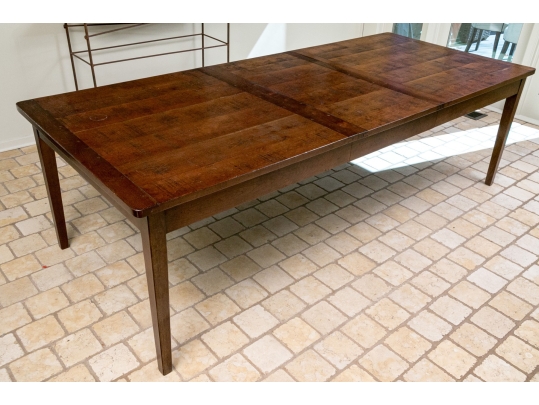 Handsome 8' Plank Top Rustic Dining Table - With Leaf