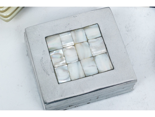 Five Sets Of Coasters With Art Glass