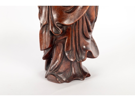 Chinese Carved Wood Figure Of Shou Lao