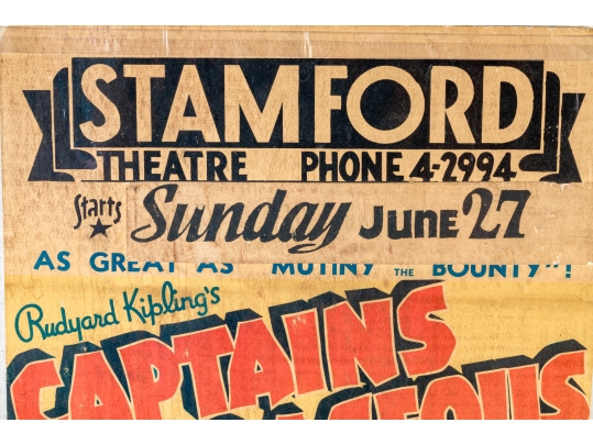 Collection Of Seven 1930's Stamford Theatre Movie Posters And  A 1953 Movie Poster