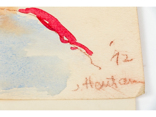 Collection Of A Variety Of Watercolors With Willi Hartung And Two Color Prints 