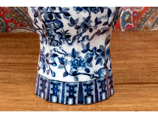 Pair Of Decorative Blue And White Porcelain Vases