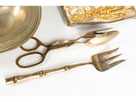 Collection Of Silver Plate And Brass Items