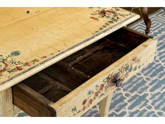 Whimsical Painted French Country Accent Table