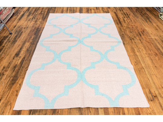 Fabulous Flat Weave Wool 'June' Carpet, 8' X 5', New