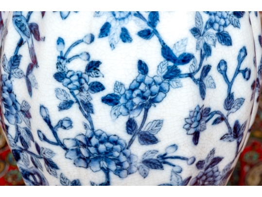 Pair Of Decorative Blue And White Porcelain Vases