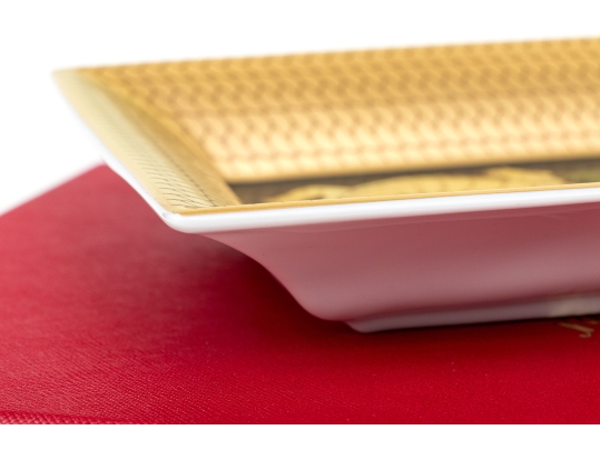 Cartier Fabulous Double Crocodile Limoge Porcelain Trinket Tray, With Box