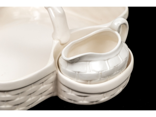 Tiffany& Co Strawberry Basket With Creamer And Sugar Bowl