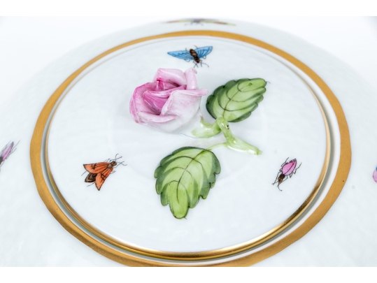 Herend Hungary Hand-Painted Porcelain Teapot, Rothschild Bird (RO) Pattern