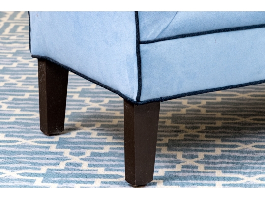 Custom Upholstered Bed End Or Window Bench With Flared Arms